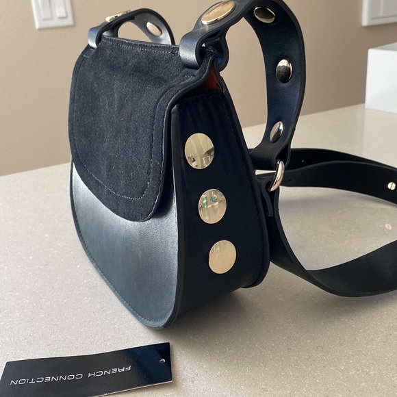 French Connection Saddlebag Black Leather - Picture 6 of 14